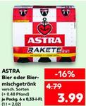 ASTRA Bier oder Biermischgetränk, 6 x 0,33 l