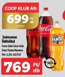 Coca-Cola/ Coca-Cola Zero/ Fanta Narancs