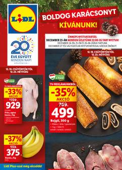 Lidl akciós újság, érvényes csütörtöktől 12.19.