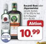 Bacardi Rum oder Jägermeister, 0,7 l