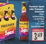 Paulaner Spezi oder Orangen-limonade, 6 x 0,33 l