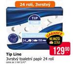 Tip Line 3vrstvý toaletní papír 24 rolí