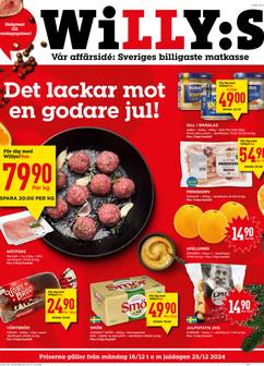 Willy's-reklamblad från måndag 16/12