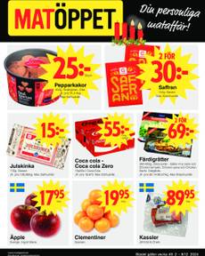 Matöppet-reklamblad från måndag 02/12