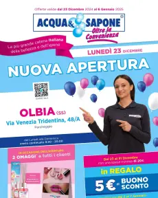 Acqua e Sapone - Volantino apertura Olbia