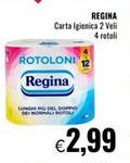 REGINA Carta Igienica 2 Veli 4 rotoli