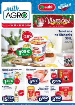 Aktuálny Milk Agro leták platný od stredy 18.12.