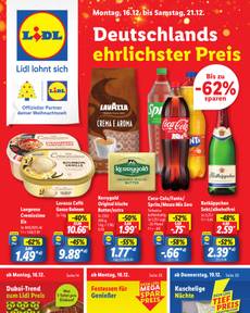 Lidl-Prospekt von Montag 16.12.