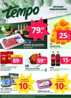 Tempo-reklamblad från måndag 16/12