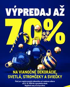 Metro - Výpredaj až 70% na vianočné dekorácie, svetlá, stromčeky a sviečky