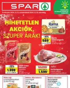 Spar akciós újság, érvényes csütörtöktől 12.12.