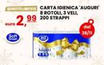 CARTA IGIENICA 'AUGURI' 8 ROTOLI, 3 VELI