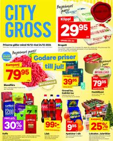 City Gross-reklamblad från måndag 16/12